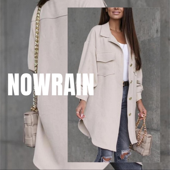 Casual Solid Button Down Split Hem Coat | Color: White | Size: S | Thedayabarboza's Closet